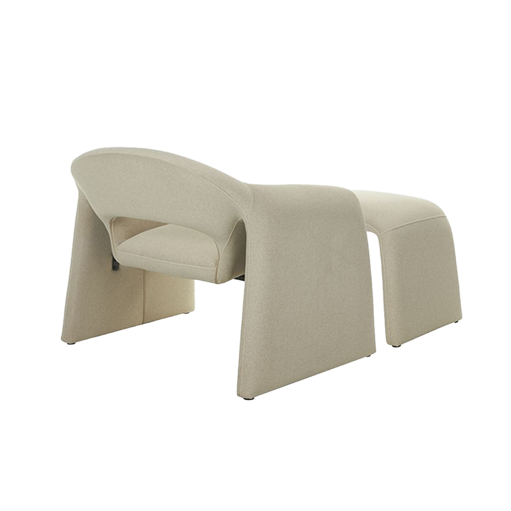Lounge Chair in Light Mocha with Matching Ottoman