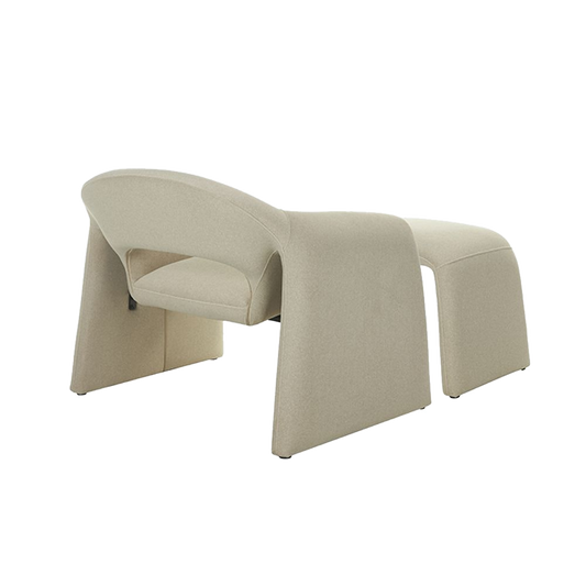 Lounge Chair in Light Mocha with Matching Ottoman