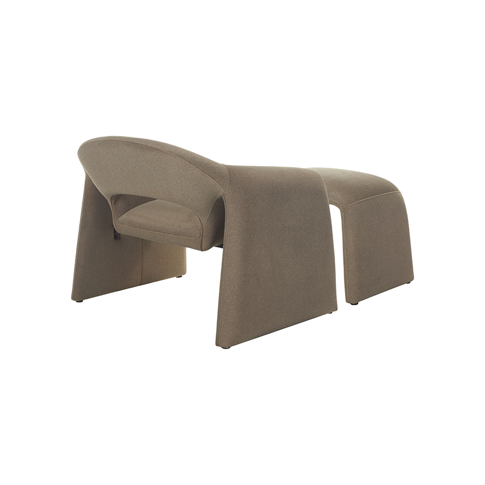 Lounge Chair in Soft Taupe with Coordinating Ottoman