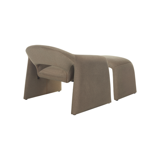 Lounge Chair in Soft Taupe with Coordinating Ottoman
