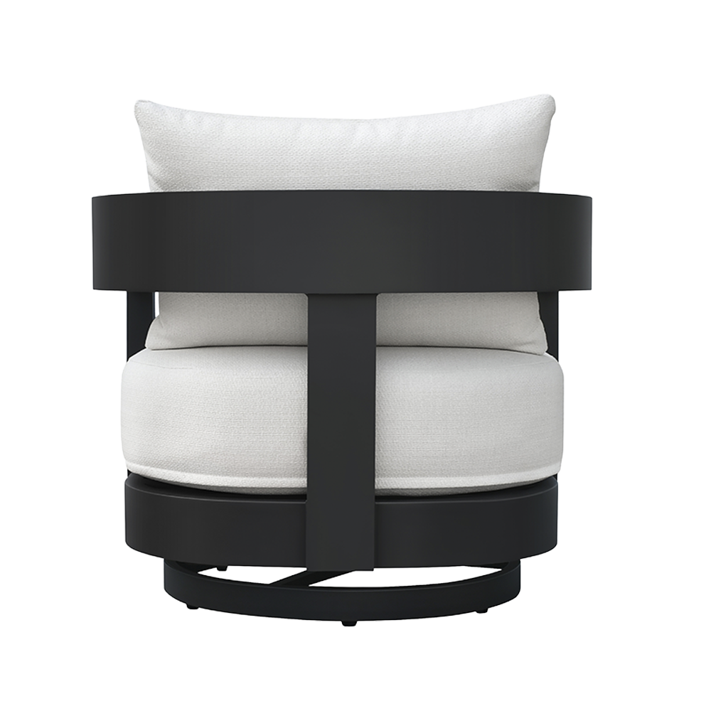 Onda Swivel Outdoor Lounge Chair with Curved Seat Design