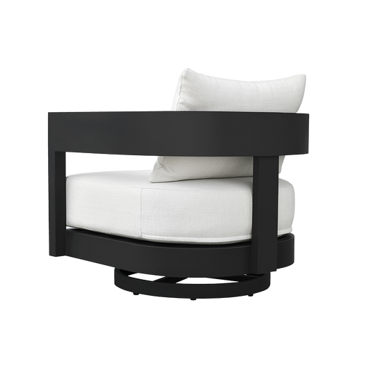 Onda Swivel Outdoor Lounge Chair with Curved Seat Design