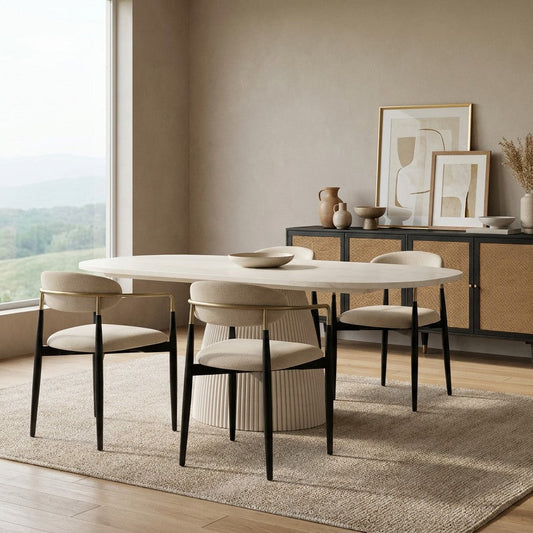 Dining Chair Black with Curved Backrest