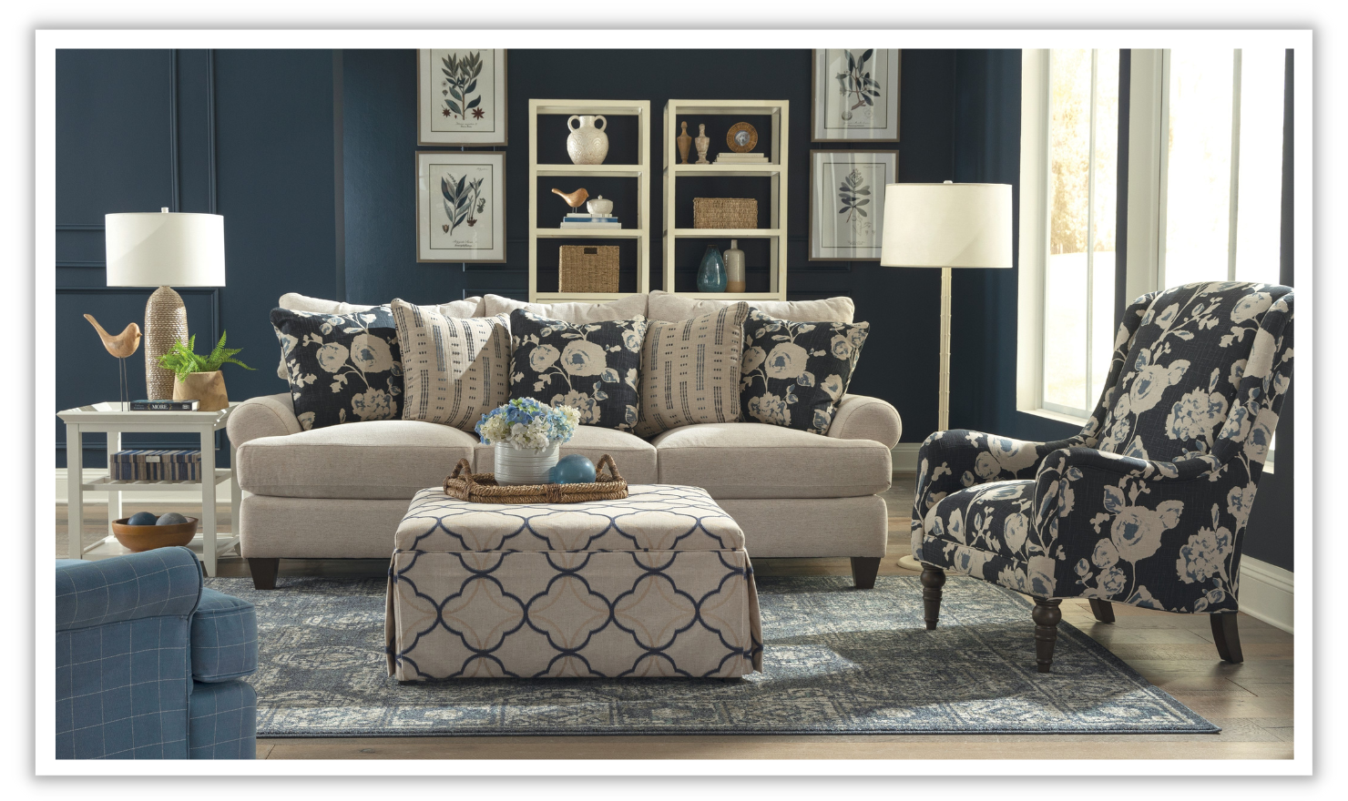 3-Seater Fabric Sofa in Beige with Tufted Back Design