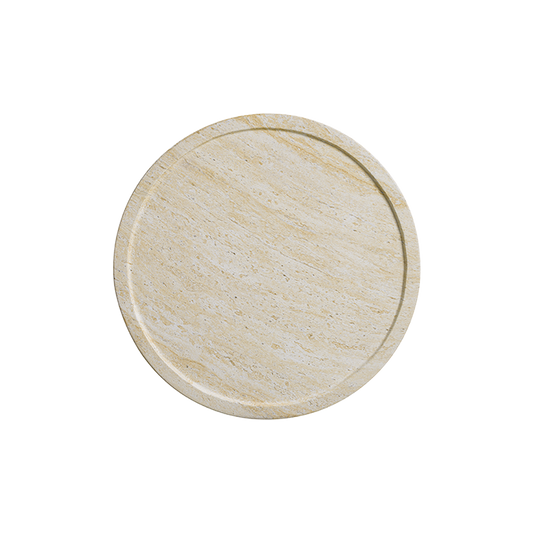 Side Table with Travertine Top and Sleek Design