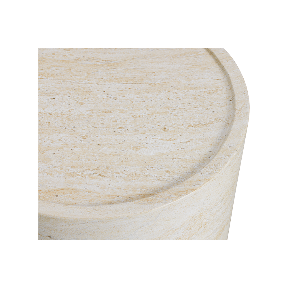 Side Table with Travertine Top and Sleek Design