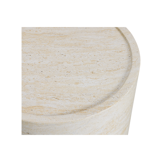 Side Table with Travertine Top and Sleek Design