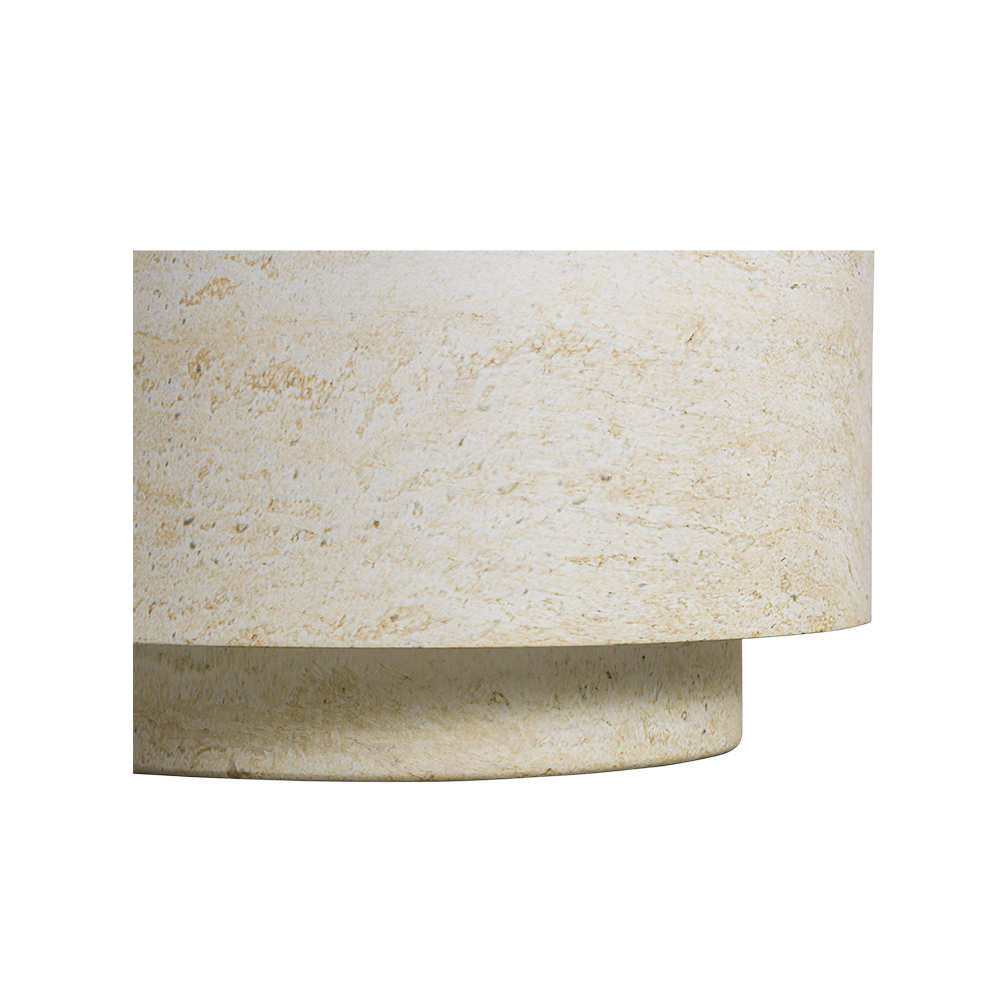Side Table with Travertine Top and Sleek Design