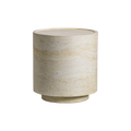 Side Table with Travertine Top and Sleek Design
