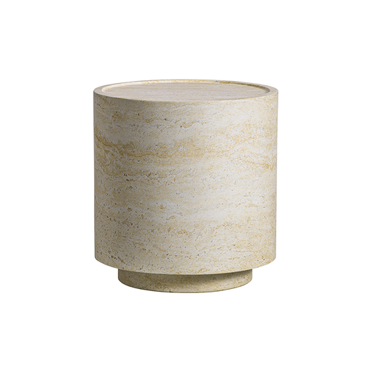 Side Table with Travertine Top and Sleek Design