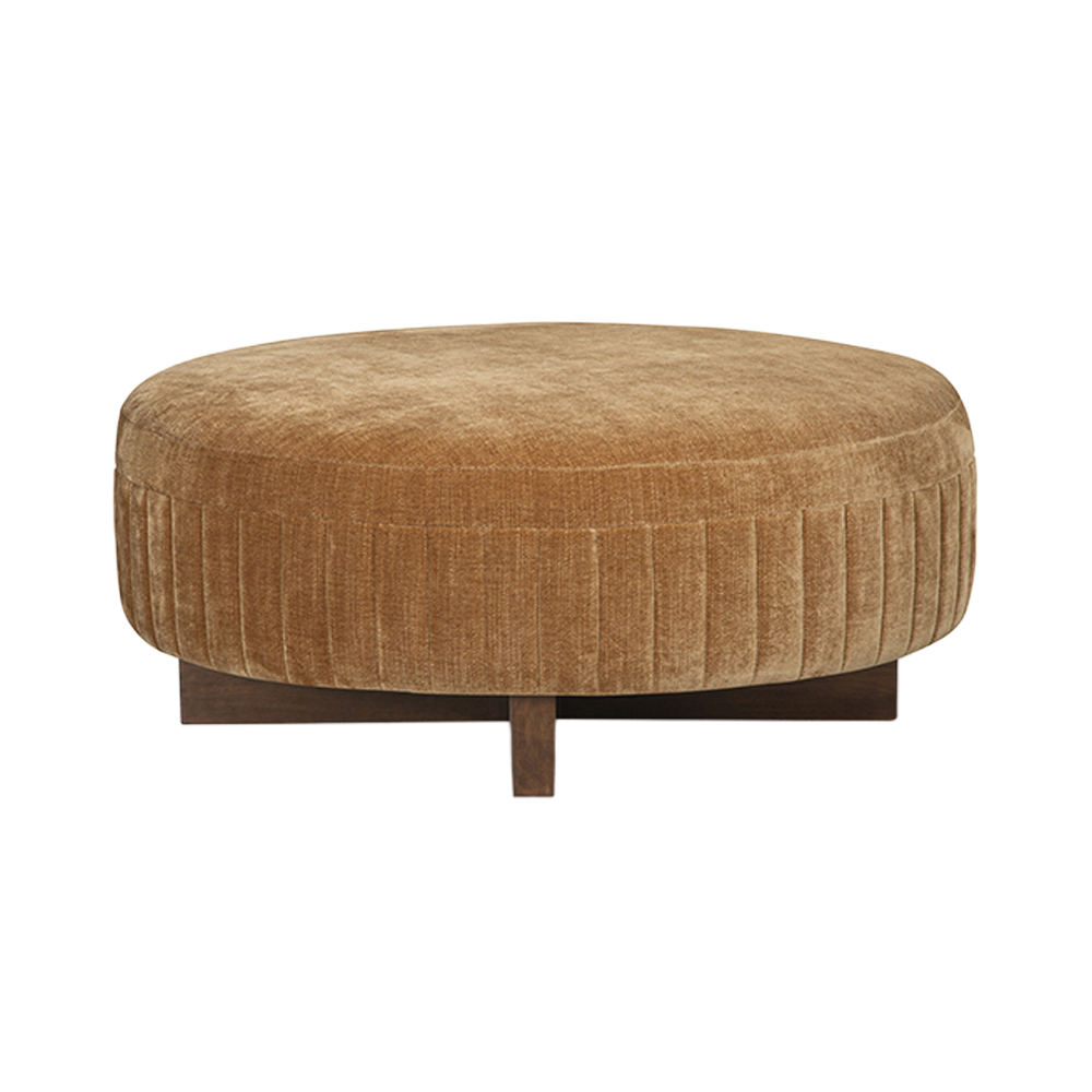 Ottoman in Golden Cognac with Plush Cushioning