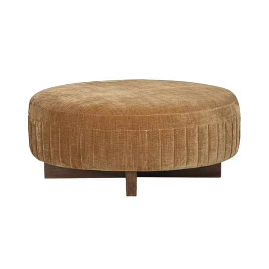 Ottoman in Golden Cognac with Plush Cushioning