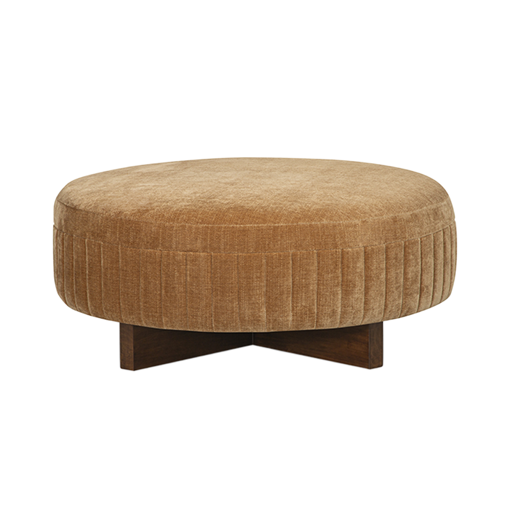 Ottoman in Golden Cognac with Plush Cushioning