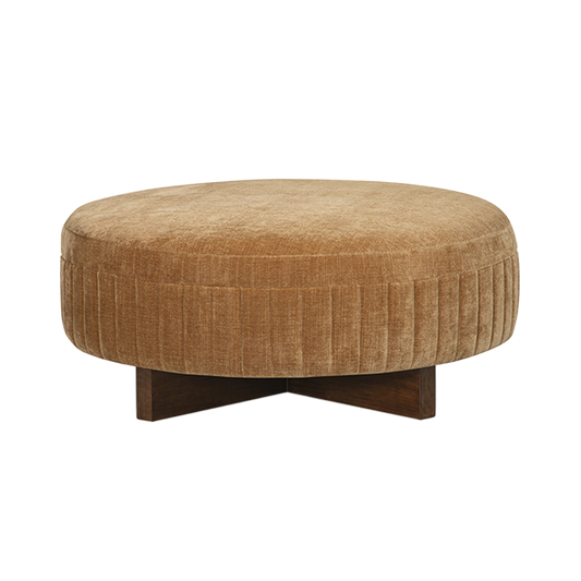 Ottoman in Golden Cognac with Plush Cushioning