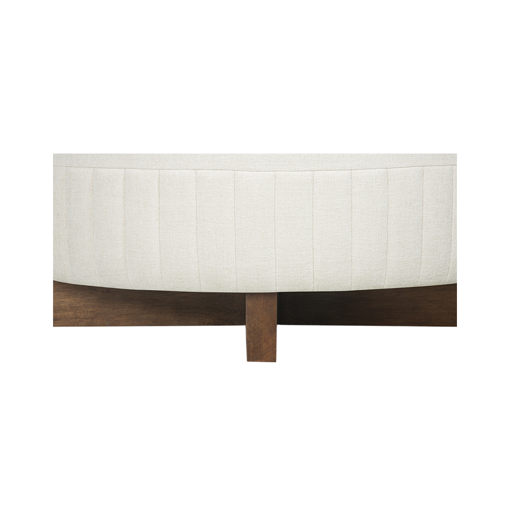 Ottoman Soft Ivory with Tufted Detailing