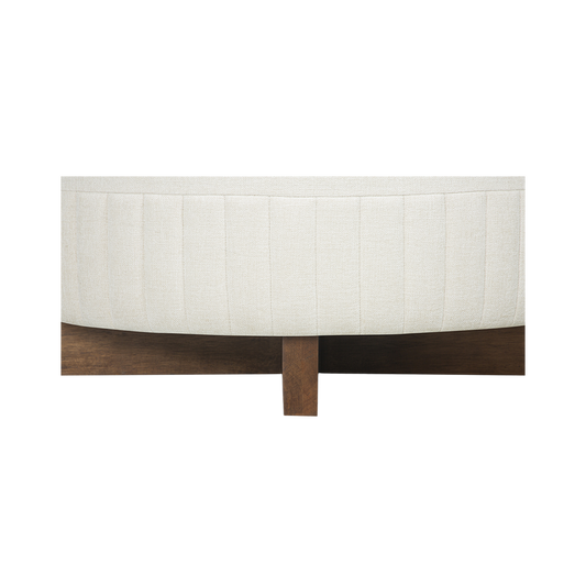 Ottoman Soft Ivory with Tufted Detailing