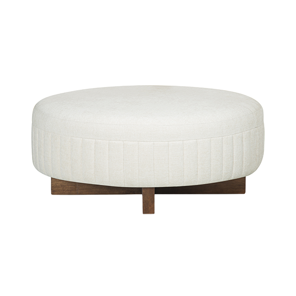 Ottoman Soft Ivory with Tufted Detailing