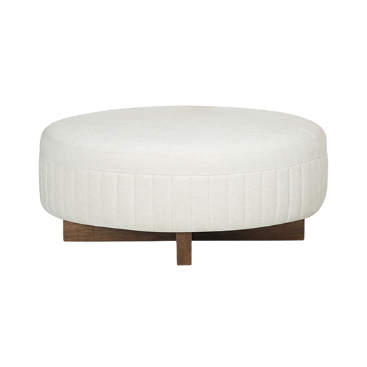 Ottoman Soft Ivory with Tufted Detailing