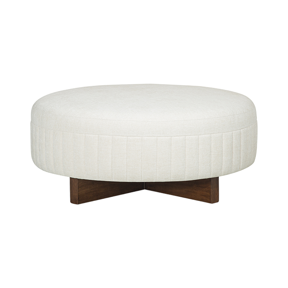 Ottoman Soft Ivory with Tufted Detailing
