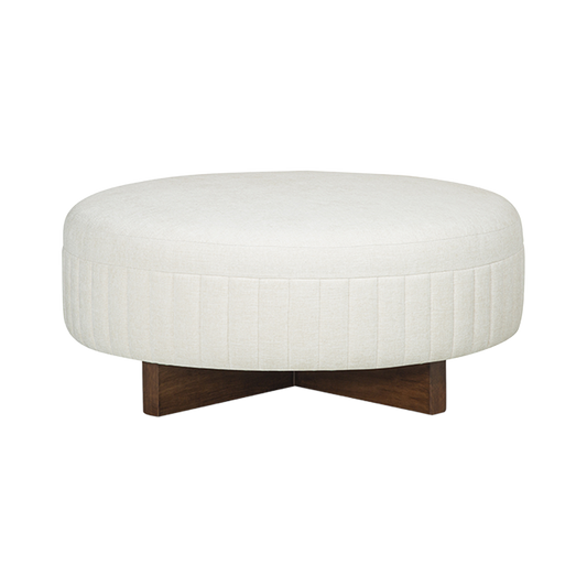 Ottoman Soft Ivory with Tufted Detailing
