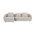 Sectional Sofa in Beige with L-Shaped Design