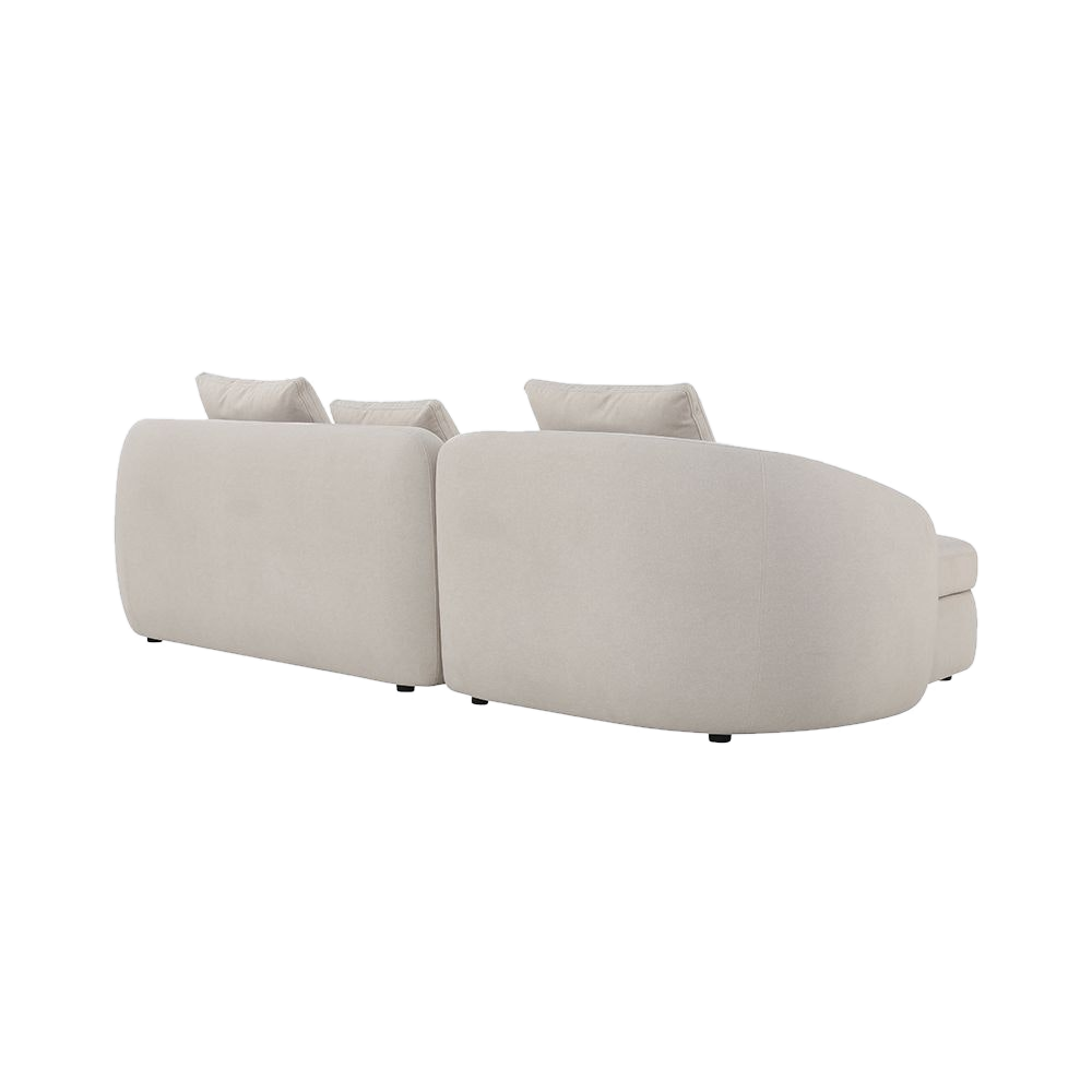 Sectional Sofa in Beige with L-Shaped Design
