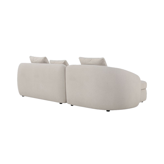 Sectional Sofa in Beige with L-Shaped Design