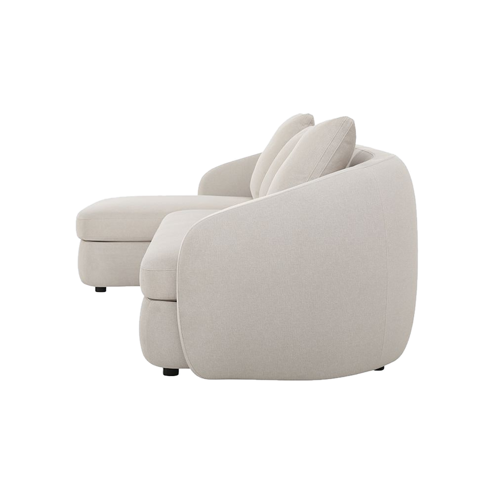 Sectional Sofa in Beige with L-Shaped Design