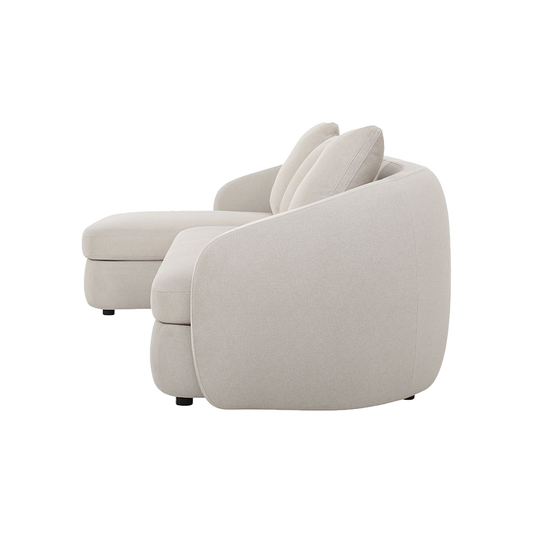 Sectional Sofa in Beige with L-Shaped Design
