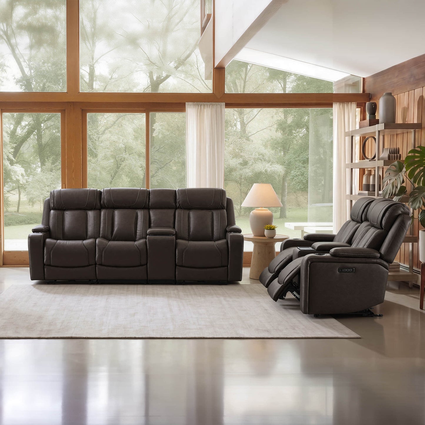 Reclining Sofa in Sable with Zero-Gravity Mechanism