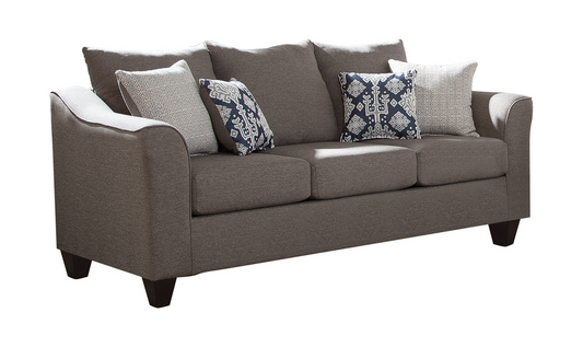 3-Seater Charcoal Gray Sofa with Flared Arms