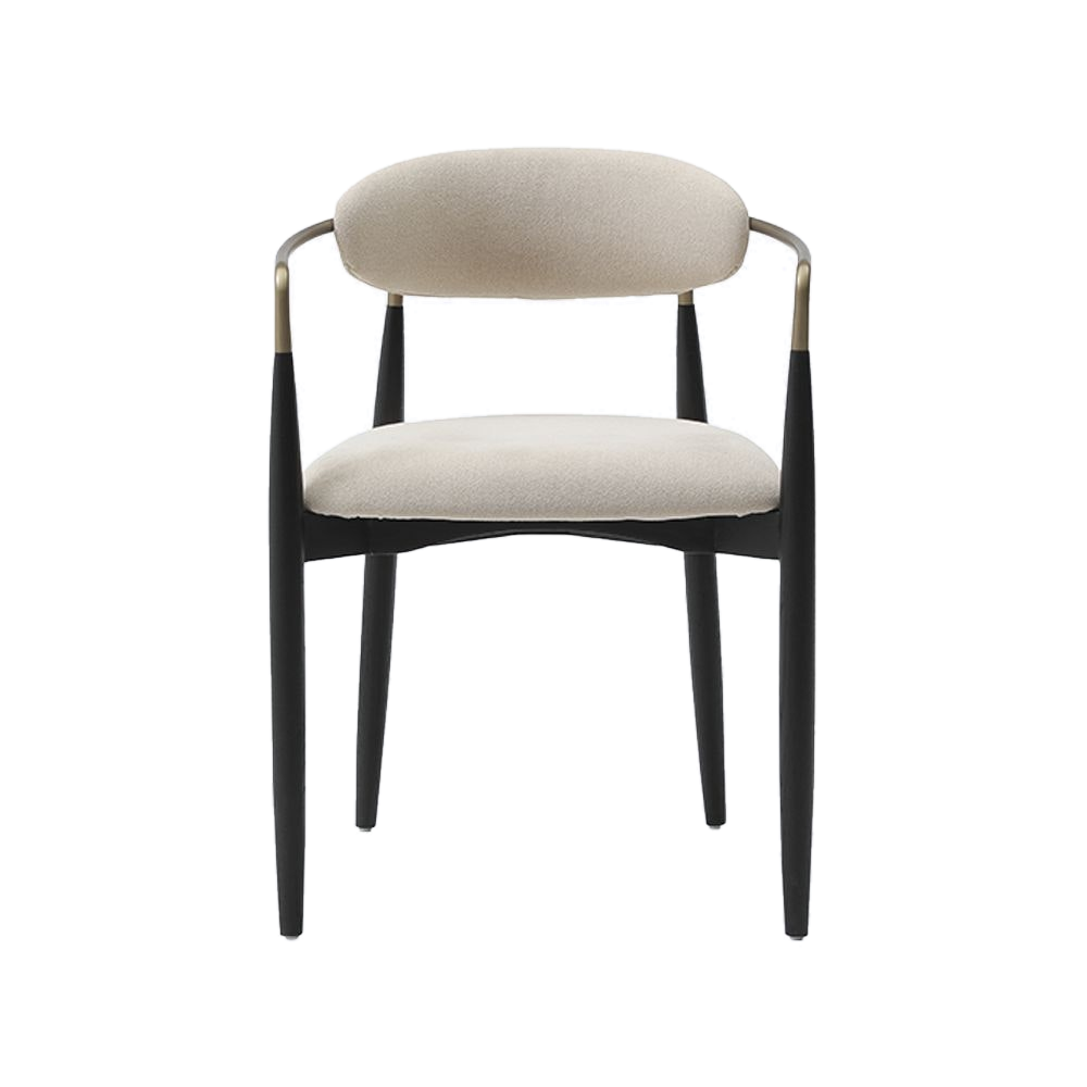 Dining Chair Black with Curved Backrest