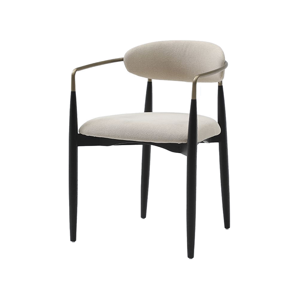 Dining Chair Black with Curved Backrest