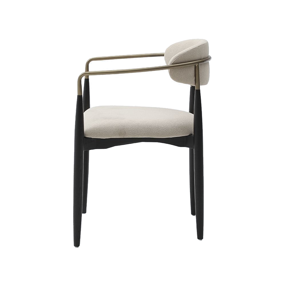 Dining Chair Black with Curved Backrest
