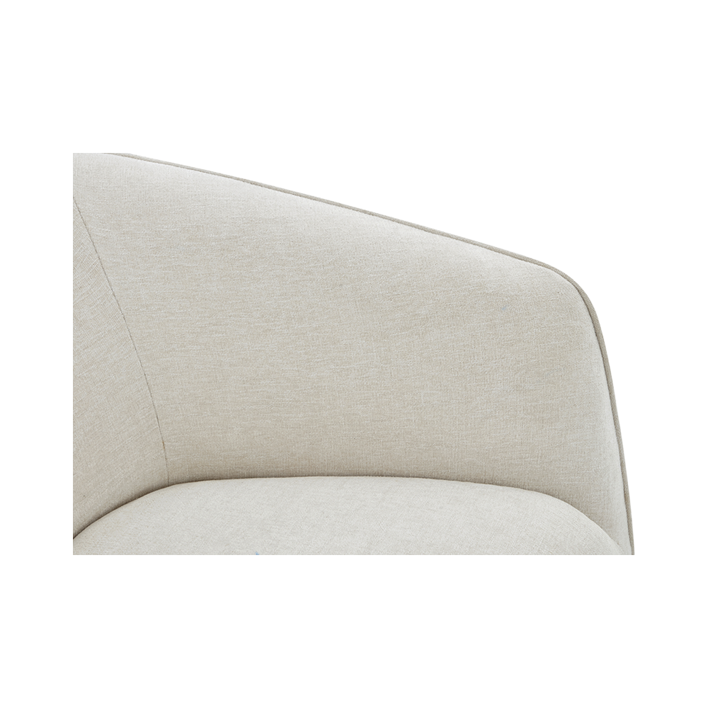 Lounge Chair in Off White with Curved Back Design