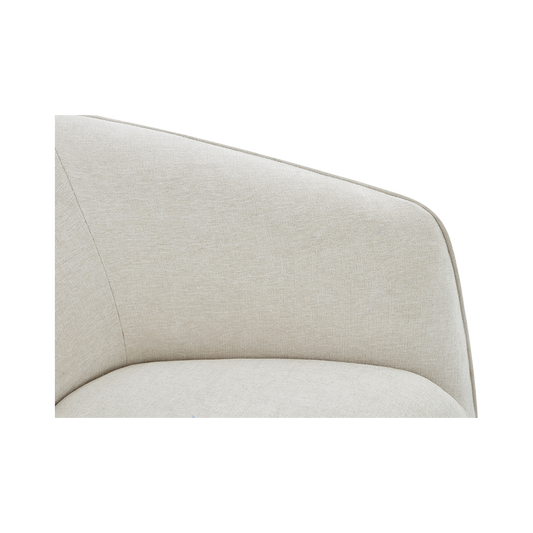 Lounge Chair in Off White with Curved Back Design