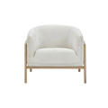 Lounge Chair in Off White with Curved Back Design