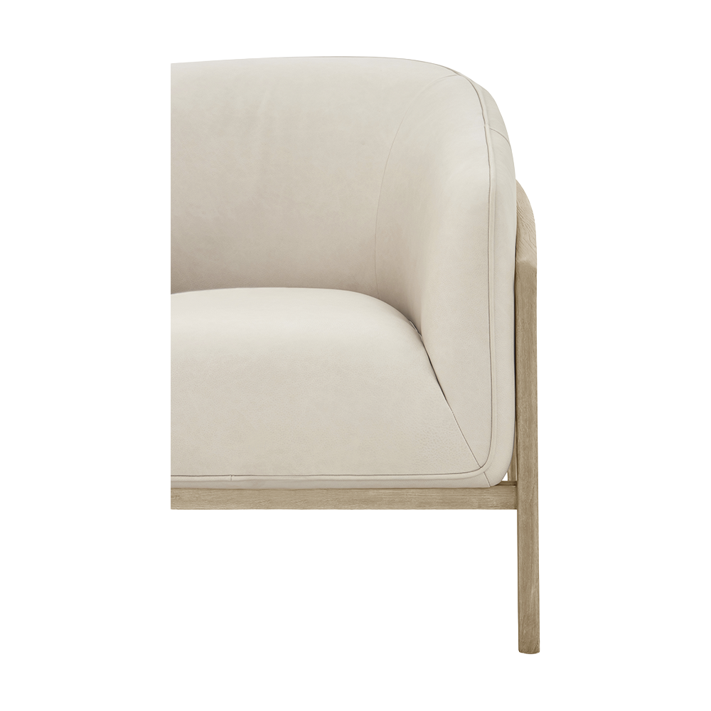 Lounge Chair in Greige with Curved Back Design