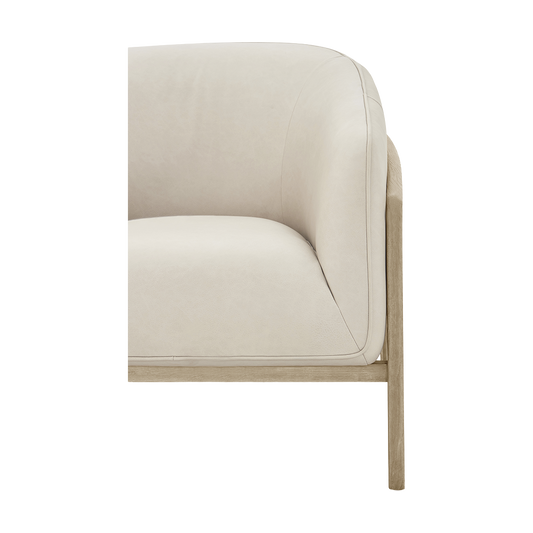 Lounge Chair in Greige with Curved Back Design