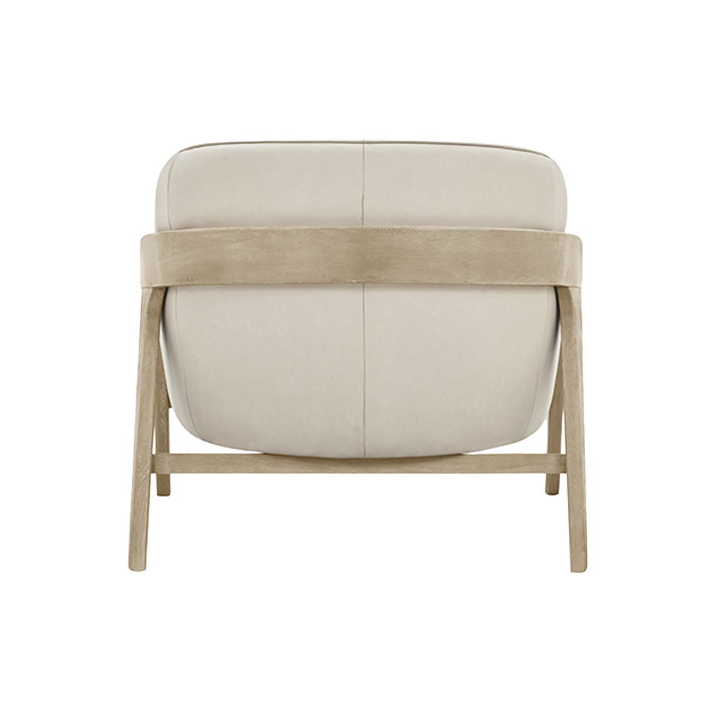 Lounge Chair in Greige with Curved Back Design