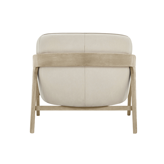 Lounge Chair in Greige with Curved Back Design
