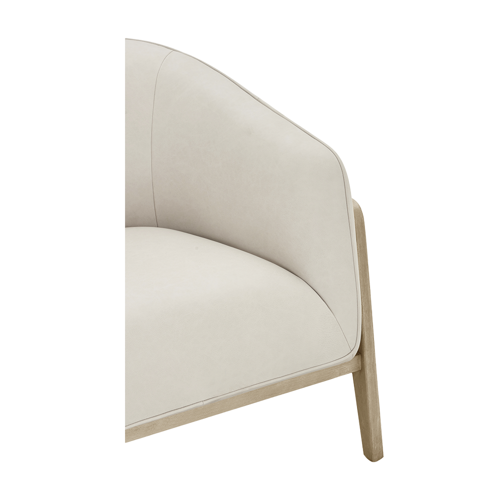 Lounge Chair in Greige with Curved Back Design