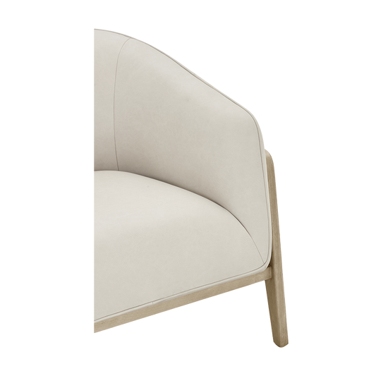 Lounge Chair in Greige with Curved Back Design
