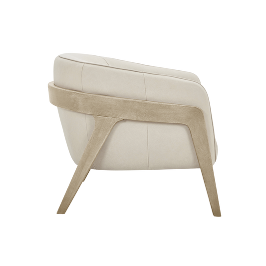 Lounge Chair in Greige with Curved Back Design
