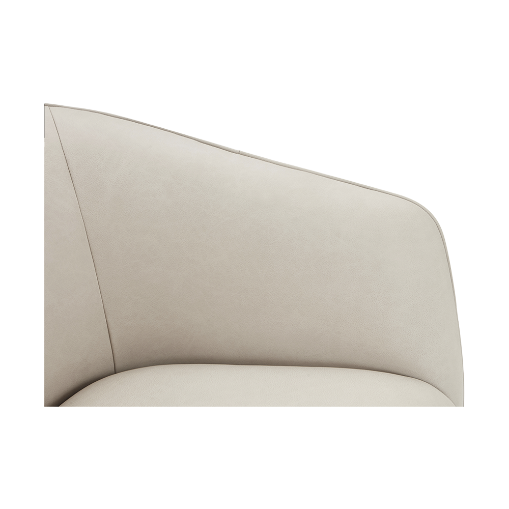Lounge Chair in Greige with Curved Back Design