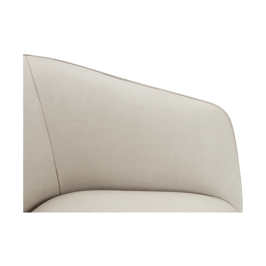 Lounge Chair in Greige with Curved Back Design