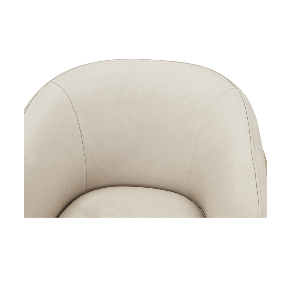 Lounge Chair in Greige with Curved Back Design