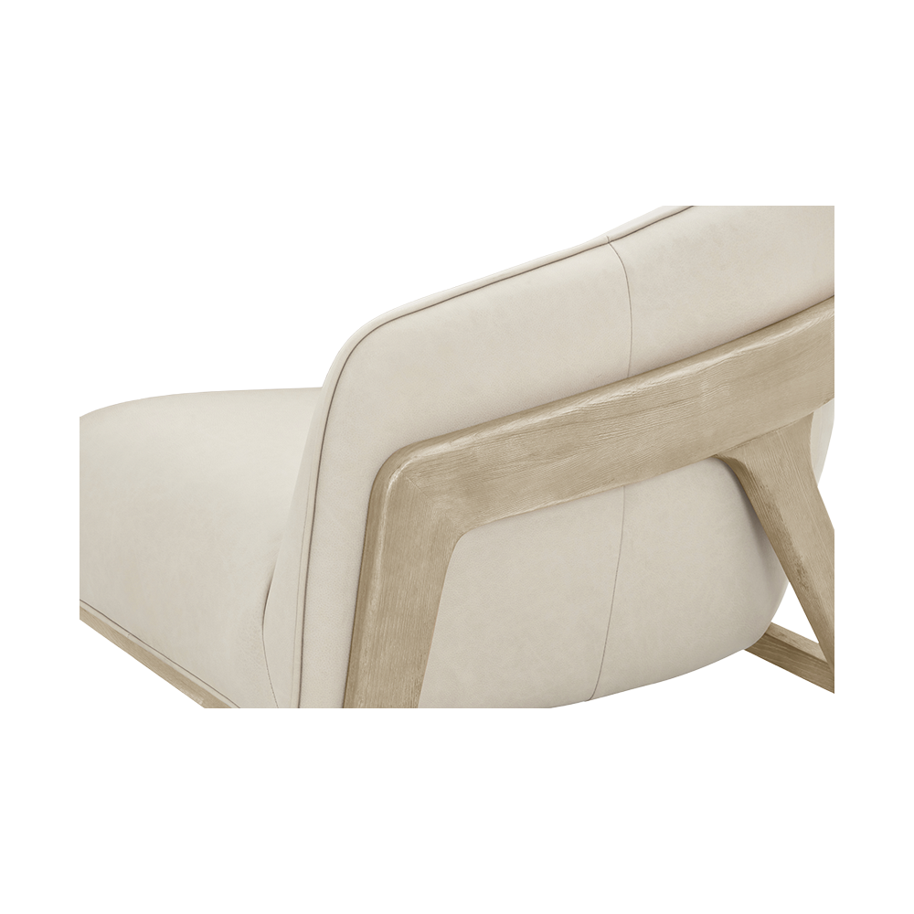 Lounge Chair in Greige with Curved Back Design