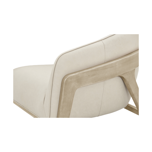 Lounge Chair in Greige with Curved Back Design