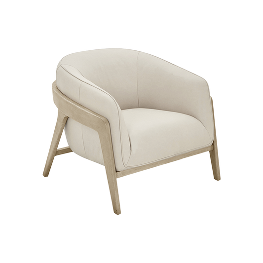 Lounge Chair in Greige with Curved Back Design